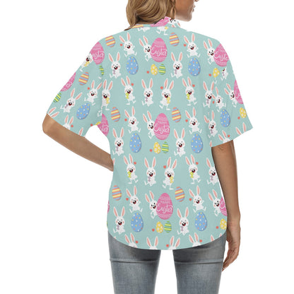 Easter Eggs Pattern Print Design RB014 Women's Hawaiian Shirt