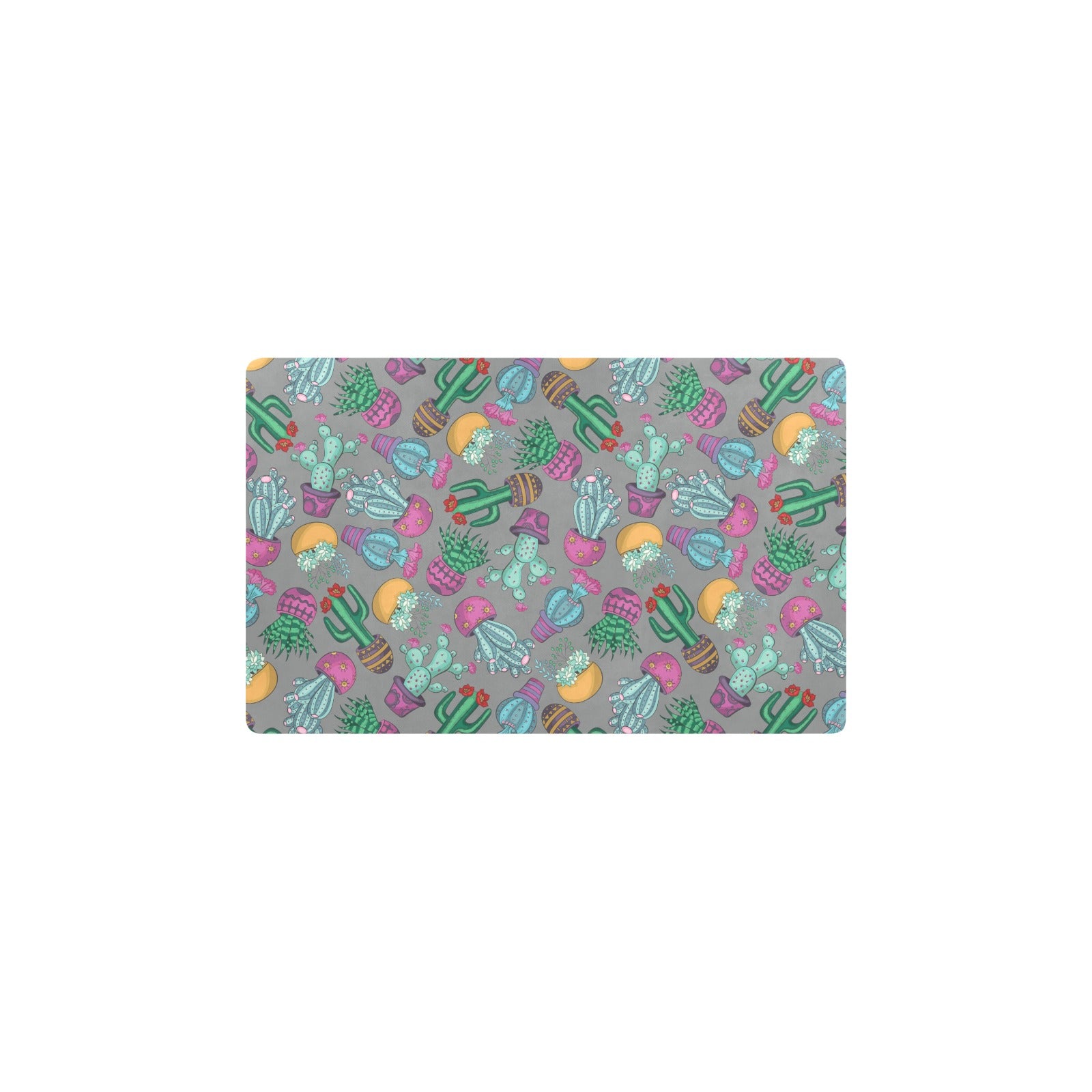 Cactus Colorful Print Pattern Kitchen Mat