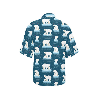 Polar Bear Pattern Print Design PB02 Women's Hawaiian Shirt