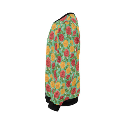 Dahlia Pattern Print Design DH011 Men Long Sleeve Sweatshirt