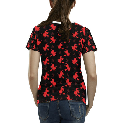 Witch Print Design LKS308 Women's  T-shirt