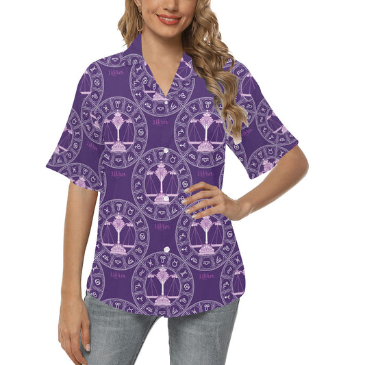 Libra Pattern Print Design 03 Women's Hawaiian Shirt