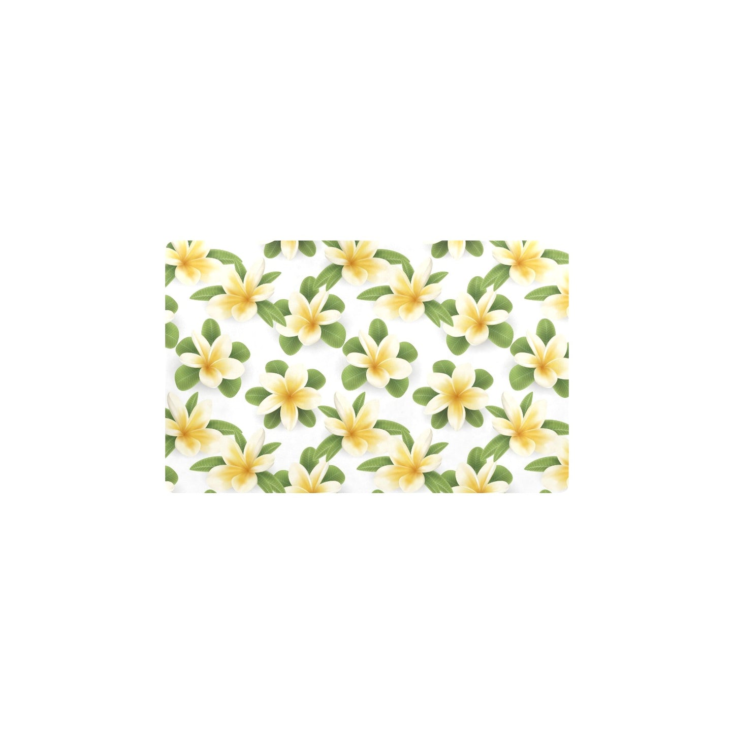 Yellow Plumeria Pattern Print Design PM012 Kitchen Mat