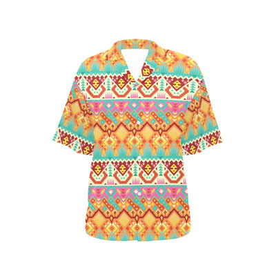 Aztec Pattern Print Design 03 Women's Hawaiian Shirt