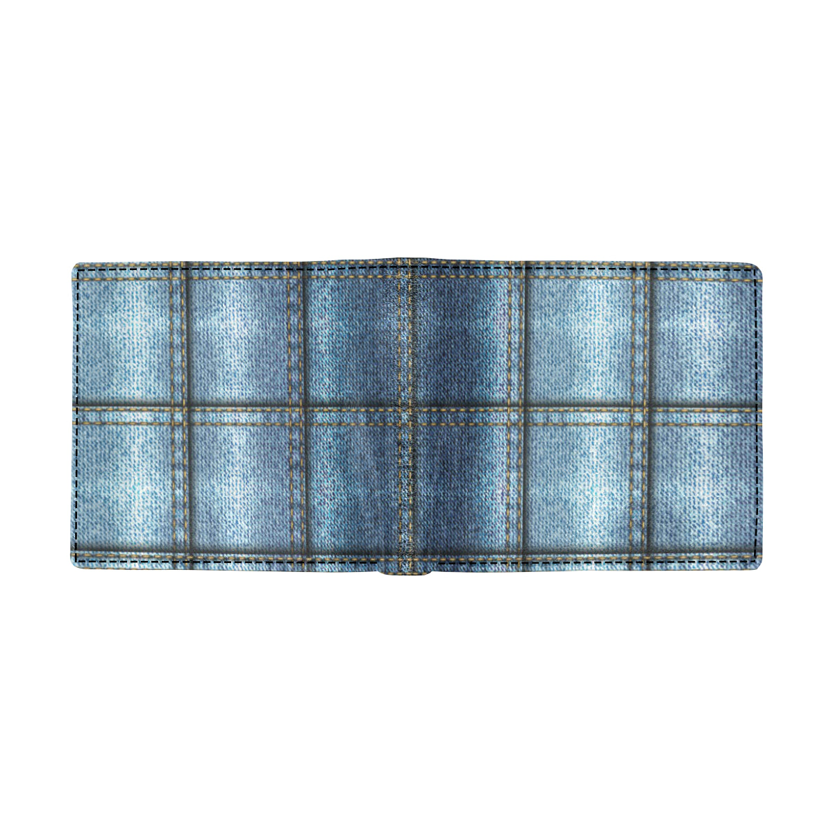 Jean Patchwork Pattern Print Design 02 Men's ID Card Wallet