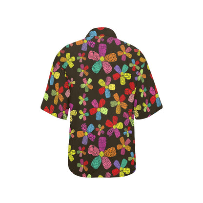 Flower Power Colorful Print Pattern Women's Hawaiian Shirt