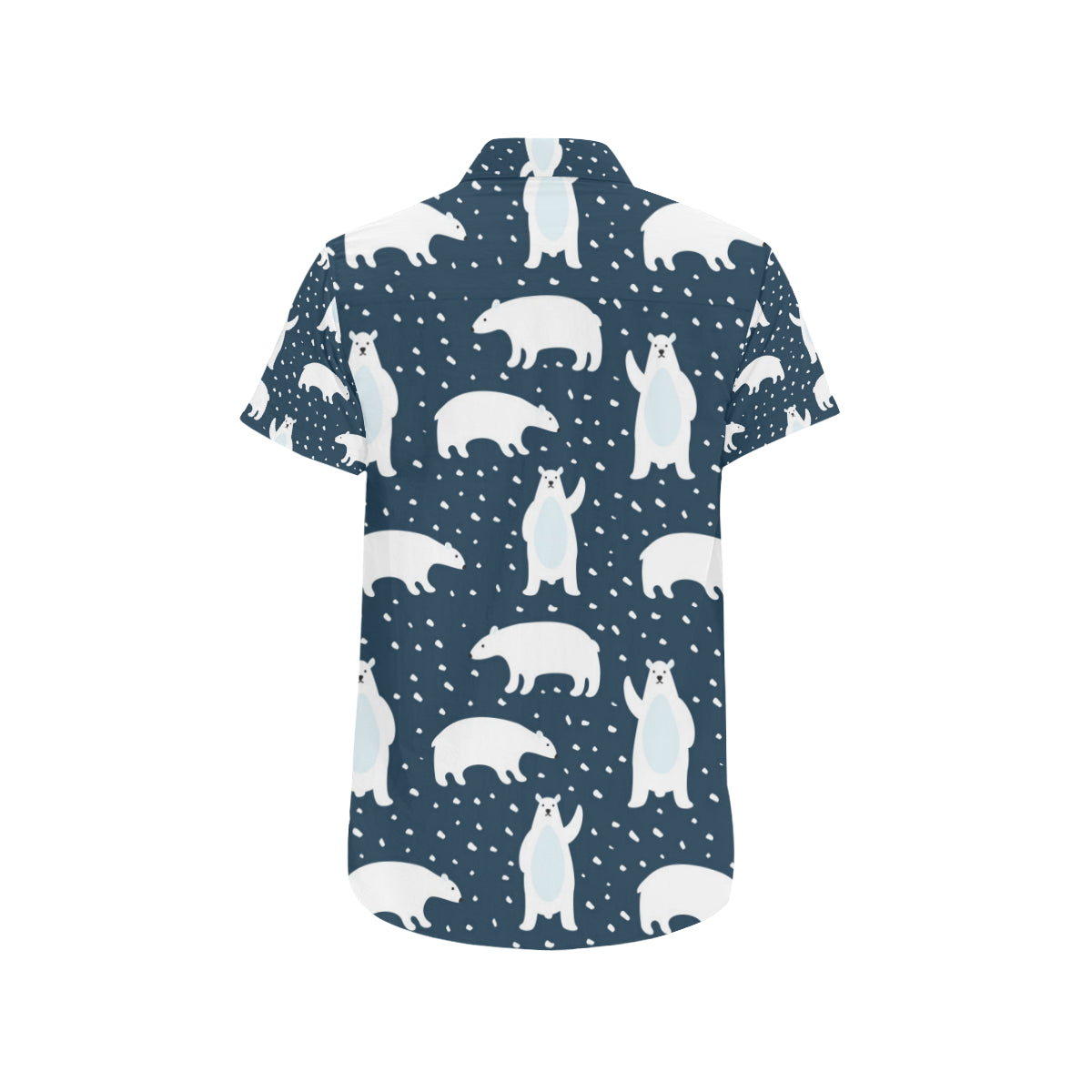 Polar Bear Pattern Print Design A02 Men's Short Sleeve Button Up Shirt