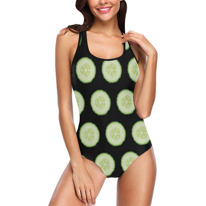 Cucumber Pattern Print Design CC02 Women Swimsuit