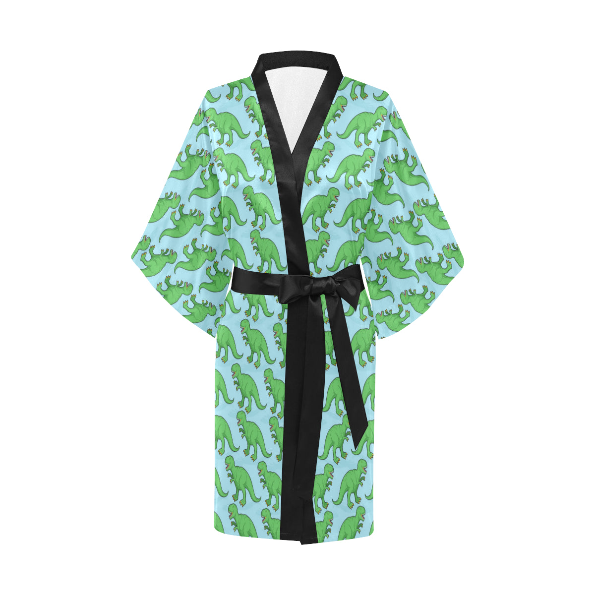 T Rex Pattern Print Design A01 Women's Short Kimono