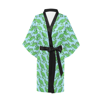 T Rex Pattern Print Design A01 Women's Short Kimono