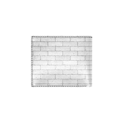 Brick White Pattern Print Design 03 Men's ID Card Wallet