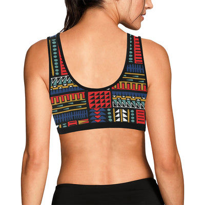 Kente Pattern Print Design 02 Sports Bra