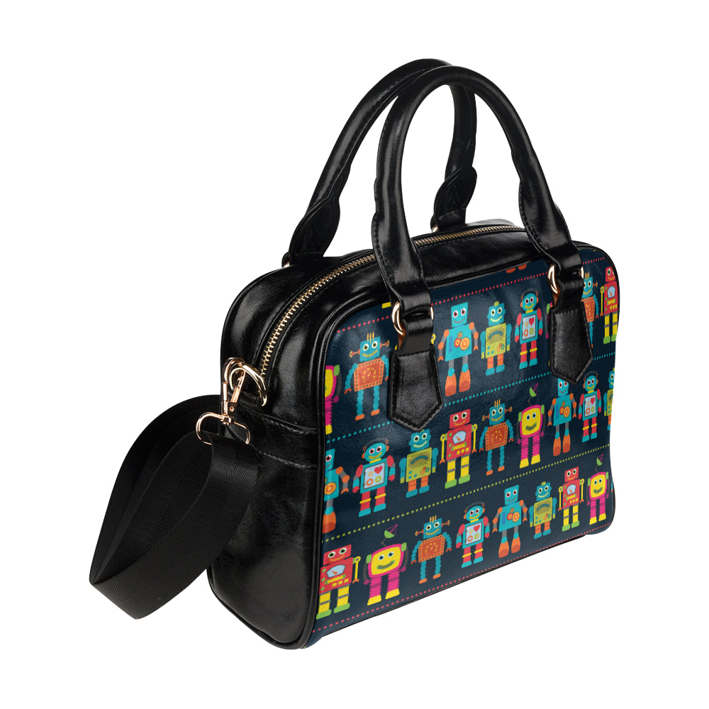 Robot Pattern Print Design A01 Shoulder Handbag