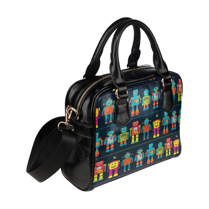 Robot Pattern Print Design A01 Shoulder Handbag