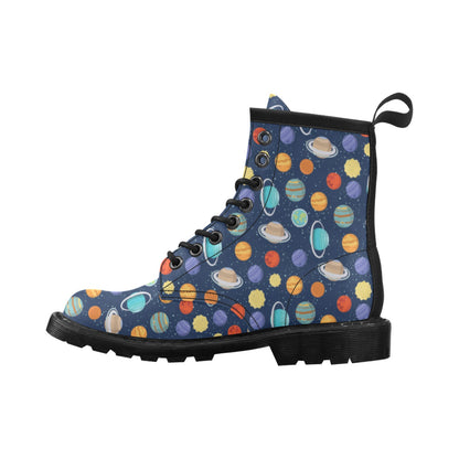 Planet With Star Print Design LKS303 Women's Boots