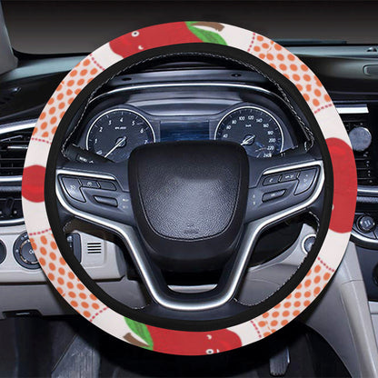 Apple Pattern Print Design AP08 Steering Wheel Cover with Elastic Edge