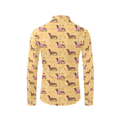 Dachshund Pattern Print Design 07 Men's Long Sleeve Shirt