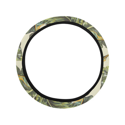 Banana Leaf Pattern Print Design BL08 Steering Wheel Cover with Elastic Edge