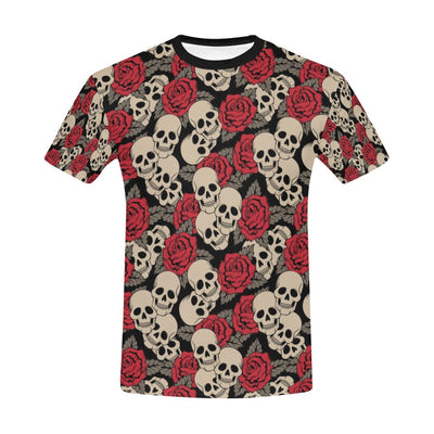 Skull And Roses Print Design LKS301 Men's All Over Print T-shirt