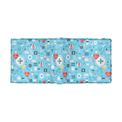 Medical Pattern Print Design 06 Men's ID Card Wallet