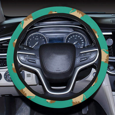 Lion Pattern Print Design 02 Steering Wheel Cover with Elastic Edge