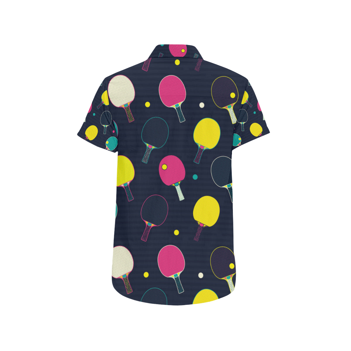 Ping Pong Pattern Print Design A04 Men's Short Sleeve Button Up Shirt