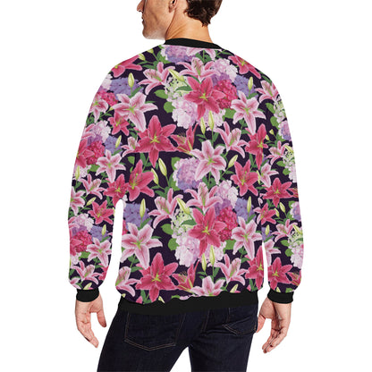 Lily Pattern Print Design LY017 Men Long Sleeve Sweatshirt