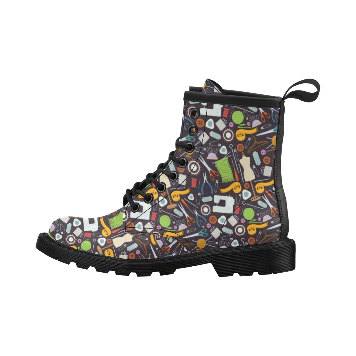Sewing Equipment Print Design LKS308 Women's Boots