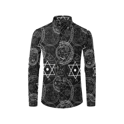 Pentagram Pattern Print Design A01 Men's Long Sleeve Shirt
