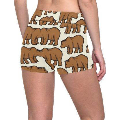 Bear Pattern Print Design BE05 Yoga Shorts