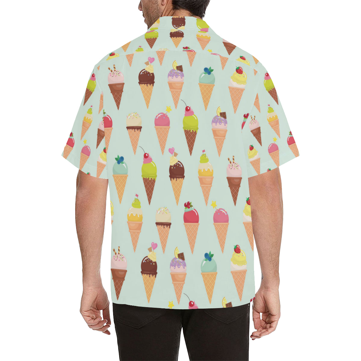 Ice Cream Pattern Print Design 03 Men's Hawaiian Shirt