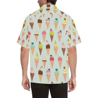 Ice Cream Pattern Print Design 03 Men's Hawaiian Shirt