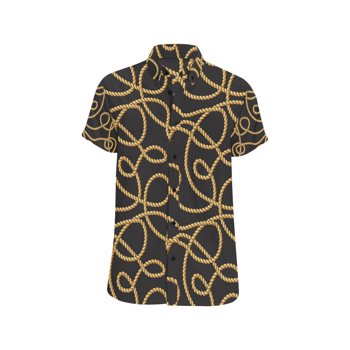 Rope Pattern Print Design A04 Men's Short Sleeve Button Up Shirt