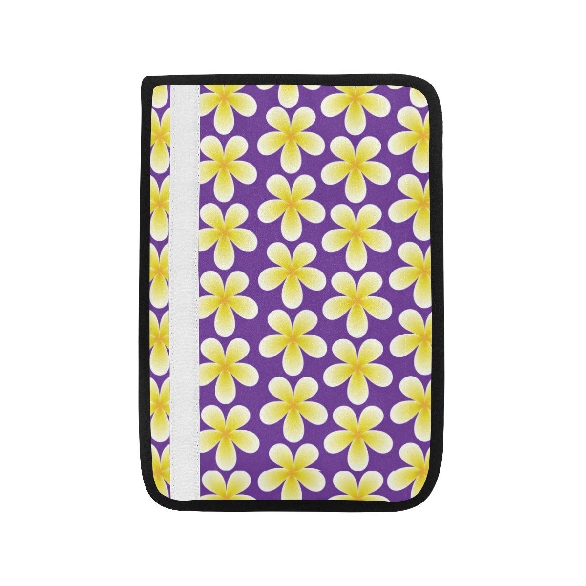 Yellow Plumeria Pattern Print Design PM05 Car Seat Belt Cover
