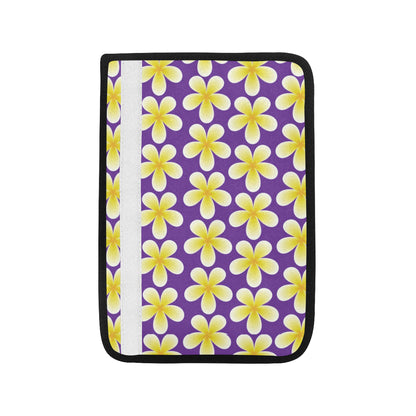 Yellow Plumeria Pattern Print Design PM05 Car Seat Belt Cover