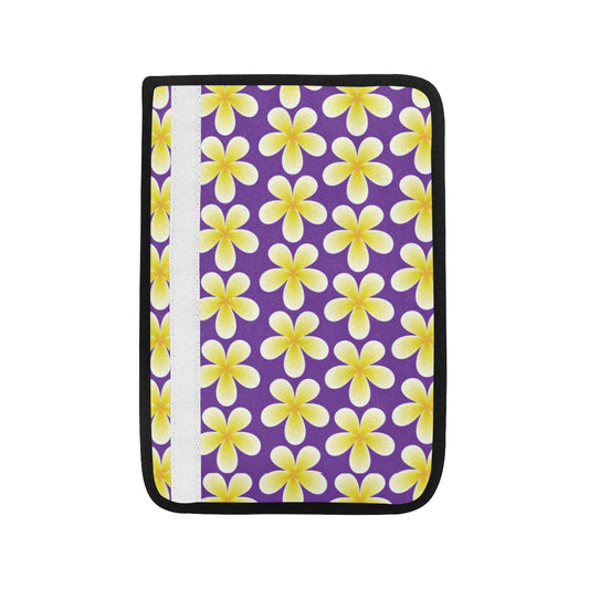 Yellow Plumeria Pattern Print Design PM05 Car Seat Belt Cover
