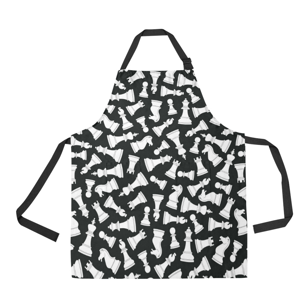 Chess Pattern Print Design 01 Apron with Pocket