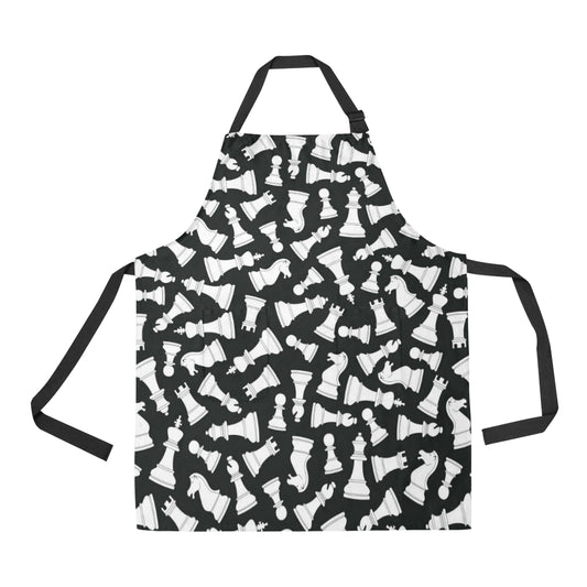 Chess Pattern Print Design 01 Apron with Pocket