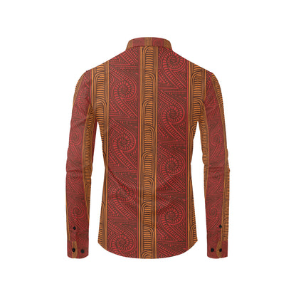 Maori Pattern Print Design 05 Men's Long Sleeve Shirt