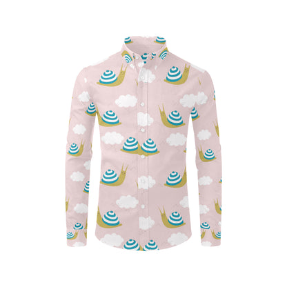 Snail Pattern Print Design 02 Men's Long Sleeve Shirt