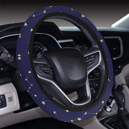 Constellation Pattern Print Design 02 Steering Wheel Cover with Elastic Edge
