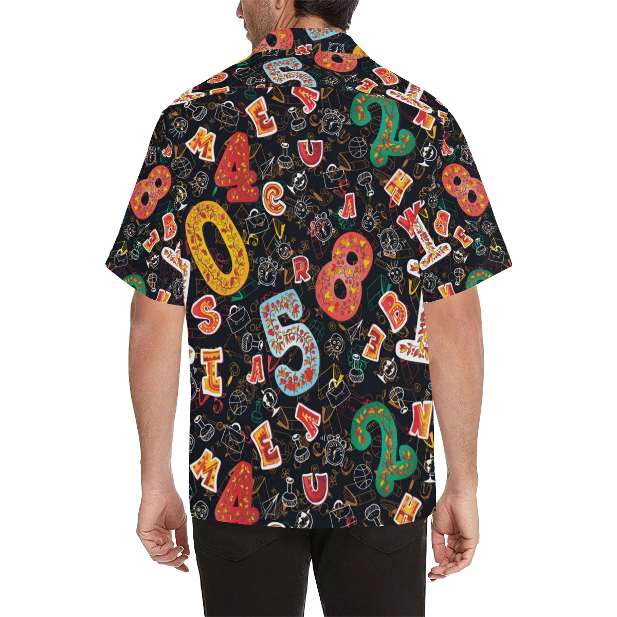 Number Pattern Print Design A03 Men's Hawaiian Shirt