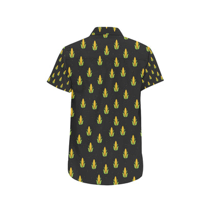 Corn Pattern Print Design 04 Men's Short Sleeve Button Up Shirt