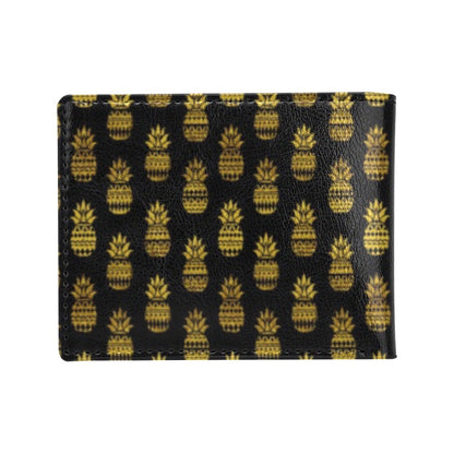Pineapple Gold Tribal Style Print Men's ID Card Wallet
