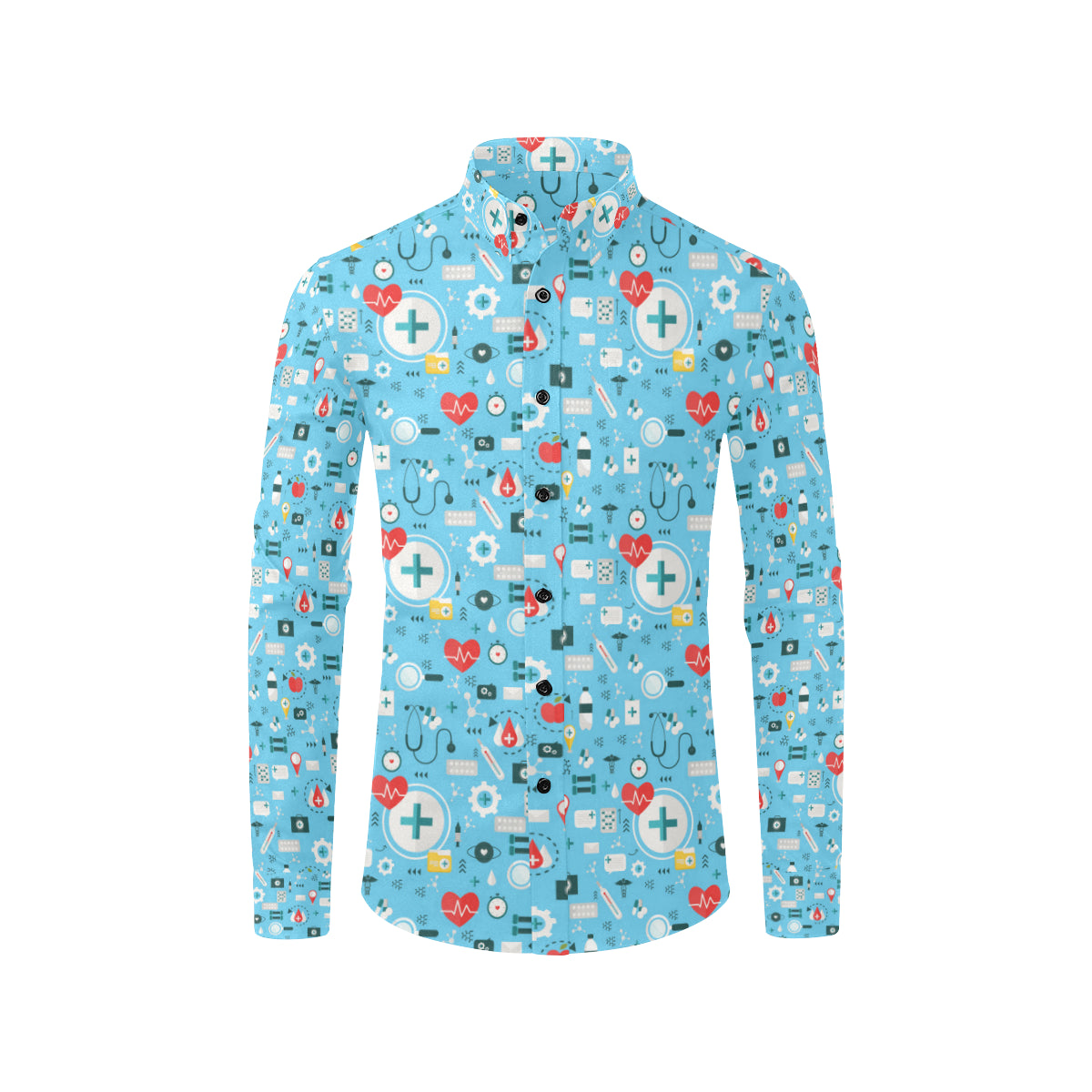 Medical Pattern Print Design 06 Men's Long Sleeve Shirt