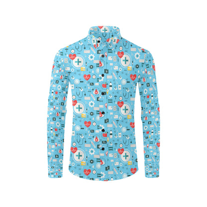 Medical Pattern Print Design 06 Men's Long Sleeve Shirt