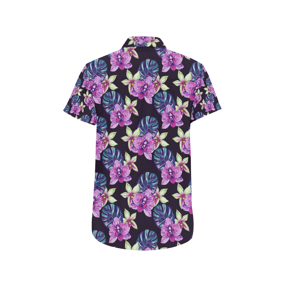 Orchid Pattern Print Design OR010 Men's Short Sleeve Button Up Shirt