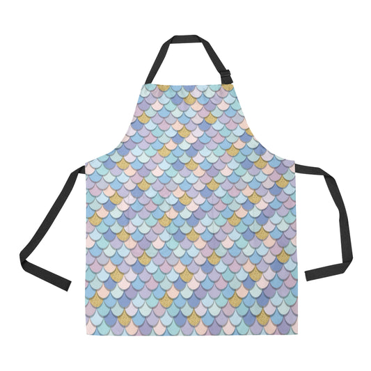 Mermaid Scales Pattern Print Design 05 Apron with Pocket