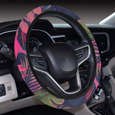 Flamingo Tropical Pattern Steering Wheel Cover with Elastic Edge