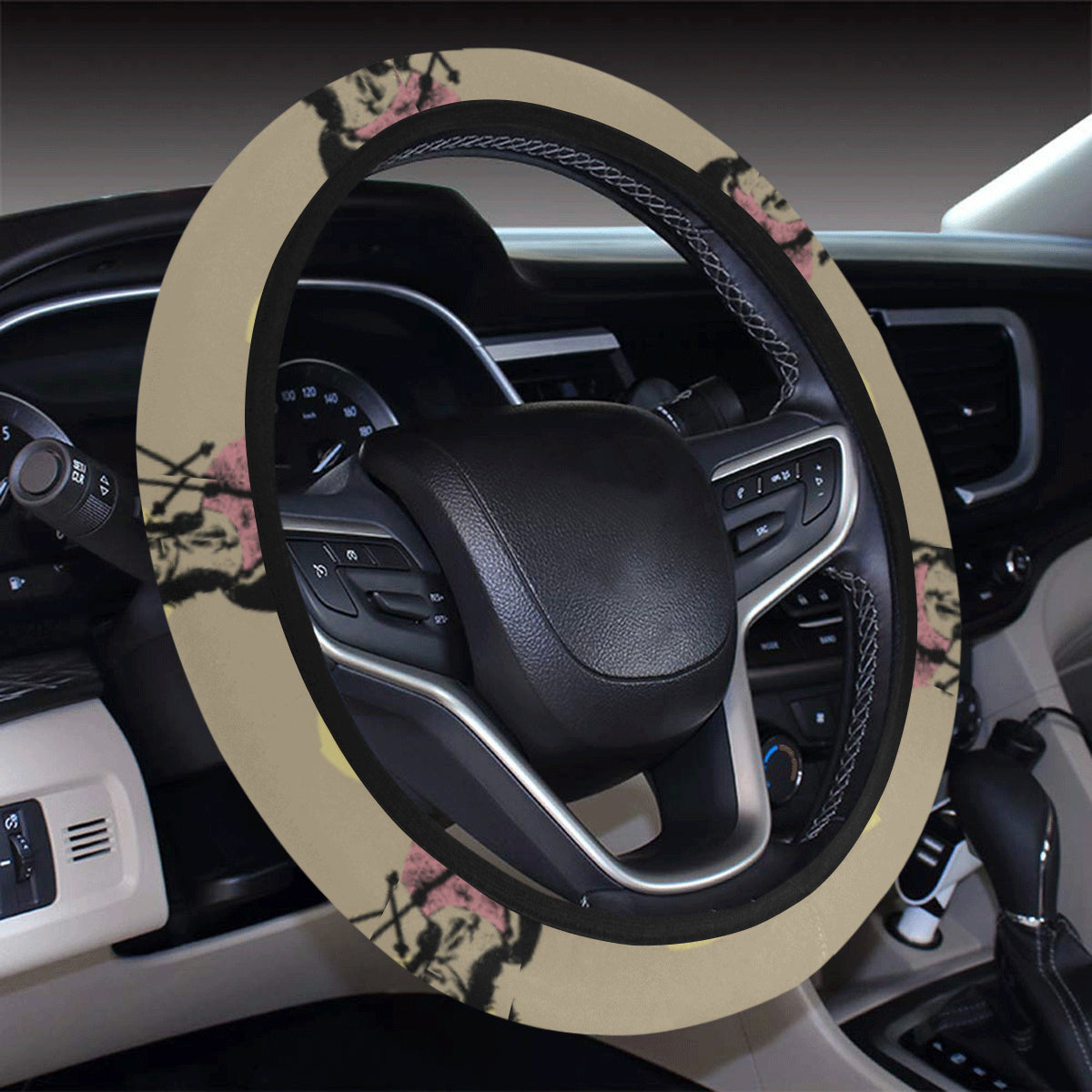 Christian Pattern Print Design 04 Steering Wheel Cover with Elastic Edge